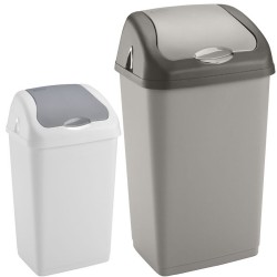 35 Litres Plastic Swing Bin with Swing Top Lid - Home Office Rubbish Dustbin – In Two Colours