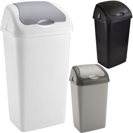 60L Litres Waste Bin Kitchen Swing Top Plastic Home Office Rubbish Dustbins Heavy Duty Bins & Buckets image