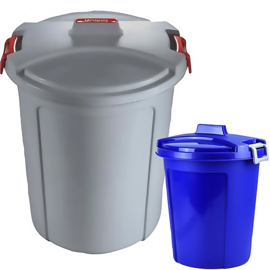 23L Litre Plastic Garden Waste Bin Locking Lid For Home Kitchen Rubbish Dustbin Heavy Duty Bins & Buckets image