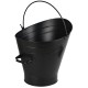 Heavy Duty Black Metal Fireplace Round Coal Scuttle Bucket Hod 16" Tall