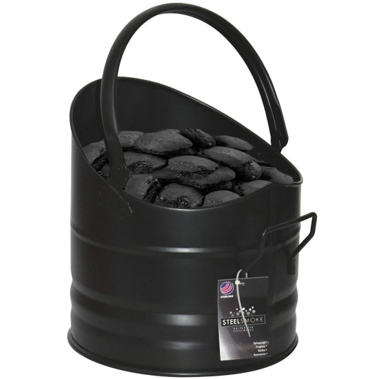 Black Coal Scuttle Hod With Carry Handle image