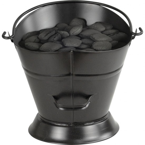 Black Coal Ash Kindling Bucket Fireplace 31cm image