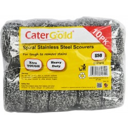 CaterGold Stainless Steel Spiral Scourer S50 10pack