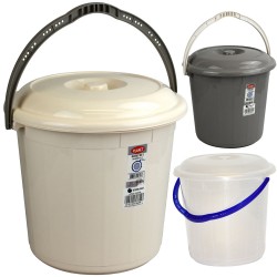 5L Plastic Storage Bucket with Lid and Handle - Durable Container for Home, Garden, and Waste Disposal – 3 Colour Options