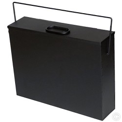 Black 15L Steel Fireplace Hot Ash Storage Box Container Can