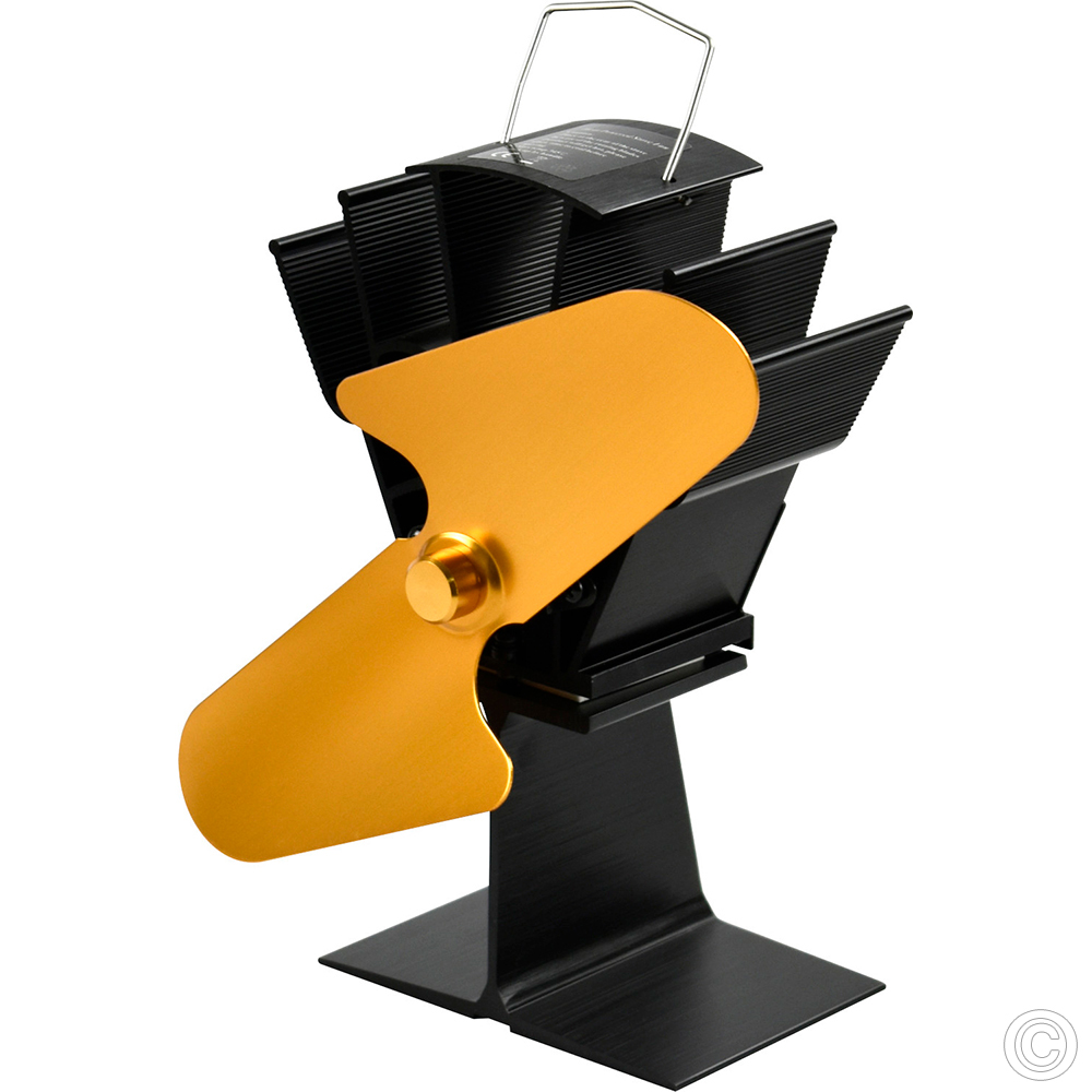 Thermoelectric Heat Powered Stove Fan Gold