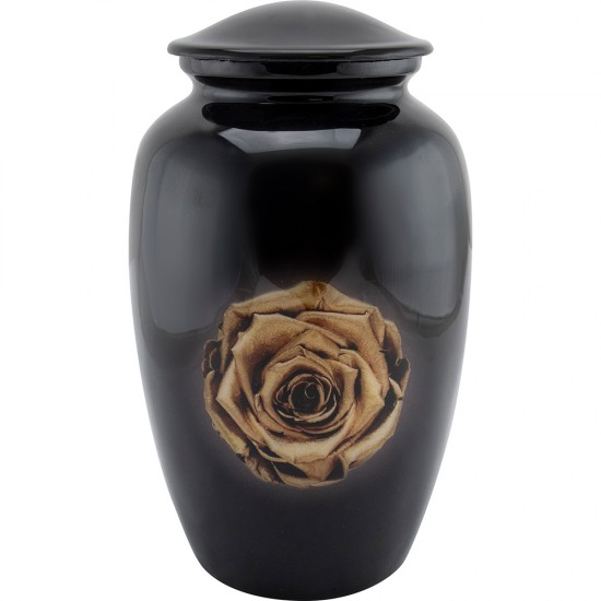 Urns for Ashes Adult Large Cremation Urns Funeral Memorial with Gold Rose Adult Urn image