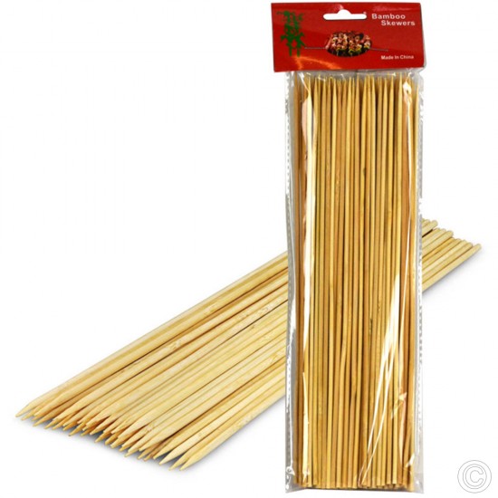 1000 x Bamboo BBQ Skewers Biodegradable & Eco-Friendly (10 x 100pk) Barbecue image