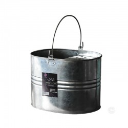 Galvanised Mop Bucket 15L Litre Metal Heavy Duty Cleaning Home Basket Strong Handle 