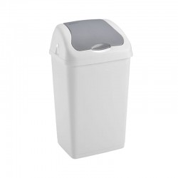 Swing bin 18 Litres Heavy Duty Waste Bin Kitchen Swing Top Plastic White Home Office Rubbish Dustbins 