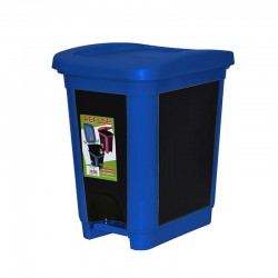 Plastic Pedal Waste Bin 30 Litres Kitchen Recycle Rubbish Bins Office Home Bathroom Blue/Black