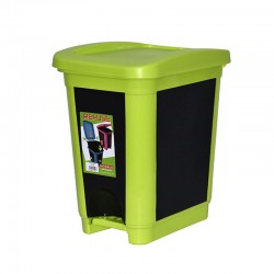 Plastic Pedal Waste Bin 30 litres Kitchen Recycle Rubbish Bins Office Home Bathroom Green/Black
