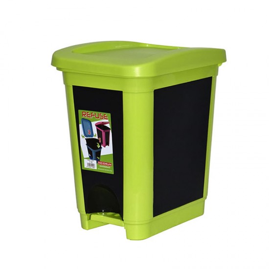 30L Litre Plastic Pedal Waste Bin Kitchen Recycle Rubbish Bins Office Home Bathroom Green/Black image
