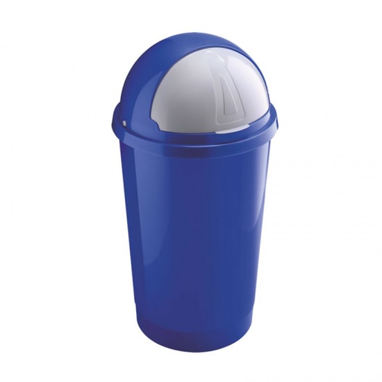 50L Litre Kitchen Waste Rubbish Bin Plastic Roller Bullet Top Lid Garbage Dustbin Blue Bins & Buckets image