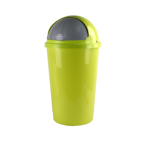 50L Litre Kitchen Waste Rubbish Bin Plastic Roller Bullet Top Lid Garbage Dustbin Lime Green image