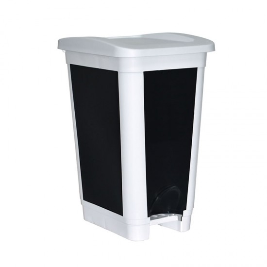 Showing image for 50L Litre Plastic Pedal Waste Bin Kitchen Recycle Rubbish Bins Office Home Bathroom White/Black 50L Litre Plastic Pedal Waste Bin Kitchen Recycle Rubbish Bins Office Home Bathroom White/Black image