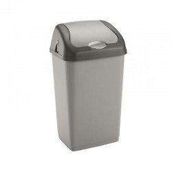 60LPlastic Swing bin Waste Bin Kitchen Swing Top Plastic Grey Talpa Home Office Rubbish Dustbins Heavy Duty