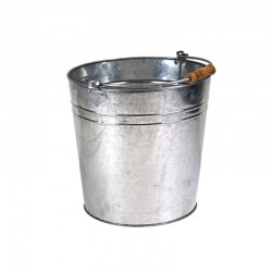 9L  Galvanized Metal Bucket with Strong Steel Handle For Traditional Coal Wood Bucket Silver