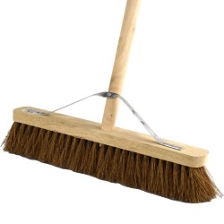 Cleaning Sweeping Large Wooden Platform Broom 18" Coco With Stick