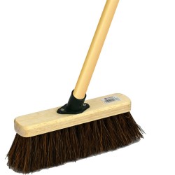 Cleaning Sweeping Wooden Platform Broom 10" Bassine With Stick