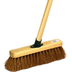 Cleaning Sweeping Wooden Platform Broom 12" Coco With Stick