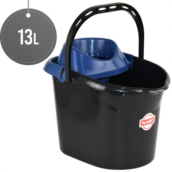Plastic Mop Bucket With Detachable Strainer 13L Blue Cleaning Products image