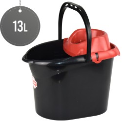 Plastic Mop Bucket With Detachable Strainer 13L Red