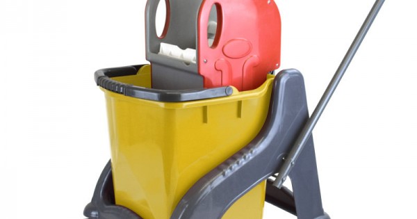 Industrial bucket on wheels with wringer - 25L