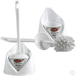 Toilet Brush Set With Hand Guard White