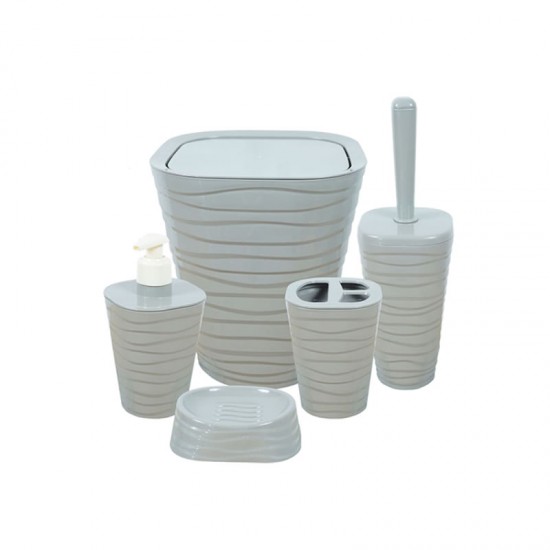 Welle Bathroom Set Grey 5pc image