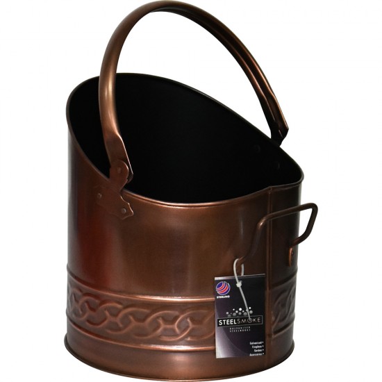 Galv Mini Coal Bucket Copper Finish 22 x 23 x 27cm Scuttles image