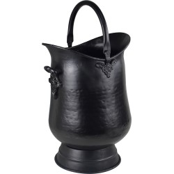 Elongated Tall Coal Scuttle Hod Bucket Antique Style with Casted Handles
