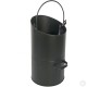 Galvanised Black Metal Fireplace Round Coal Scuttle Bucket Hod Eclipse Coal Buckets image