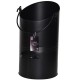 Galvanised Black Metal Fireplace Round Coal Scuttle Bucket Hod Eclipse Coal Buckets image