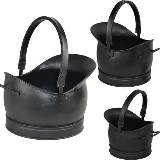 Handmade Steel Sallet Coal Bucket Scuttle Hod Antique Style image