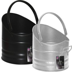 Heavy Duty Mini Metal Fireplace Round Coal Scuttle Bucket Hod