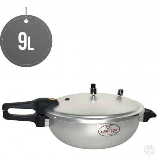 9L Litre Aluminium Pressure Cooker KARAHI Kitchen Catering Home Cookware DUEL Handle Cookware - Pots & Pans image