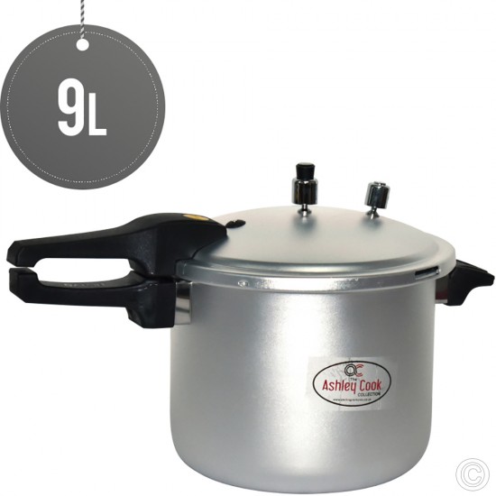 9L Litre Aluminium Pressure Cooker Kitchen Catering Home Cookware DUEL Handle Cookware - Pots & Pans image