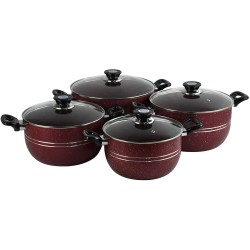 Ashley Non Stick Casserole Set 22-24-26-28cm Induction Base Red 