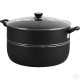 2Pcs Large Non-Stick Casserole Set Stockpot Set (30 & 32cm, Black) Aluminium Granite Coating Cookware Pots Cooking Stockpot Non Stick Cookware image