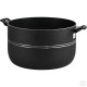 2Pcs Large Non-Stick Casserole Set Stockpot Set (30 & 32cm, Black) Aluminium Granite Coating Cookware Pots Cooking Stockpot Non Stick Cookware image