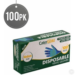 Disposable Vinyl Gloves 100pack M Blue