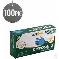 Disposable Vinyl Gloves 100pack XL Blue