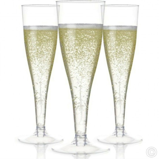 120ml Plastic Disposable Champagne Glasses Flutes Party Tableware Set (Pack of 36) Plastic Disposable image