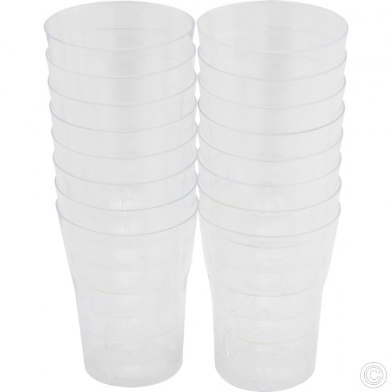 50ml Shot Glasses Plastic Clear Pack of 16 Hard Plastic Reusable Party Cups BPA Free Plastic Disposable image