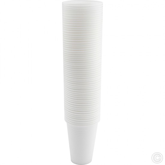 60 X Disposable Cups Plastic Cups 7oz White for Water Coolers Vending Disposables Cups Sealed image