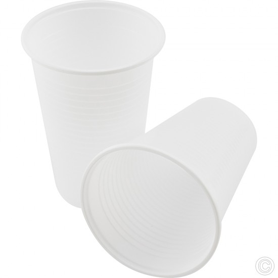 60 X Disposable Cups Plastic Cups 7oz White for Water Coolers Vending Disposables Cups Sealed image