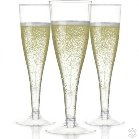 120ml Plastic Disposable Champagne Glasses Flutes Party Tableware Set (Pack of 12) image