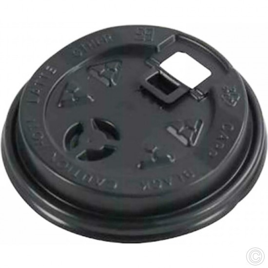 Reclosable Lid Sze 12/16oz Black (Pack of 100) for Paper Coffee Cups and Containers image