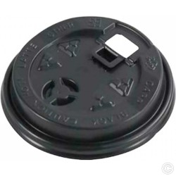 Reclosable Lid Sze 12/16oz Black (Pack of 25) for Paper Coffee Cups and Containers